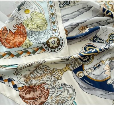 Double Sided 100% Silk Scarf Neckerchief 2024 Spring Womens Fashion Square 90 Silk Scarf Shawl - JOUDFI