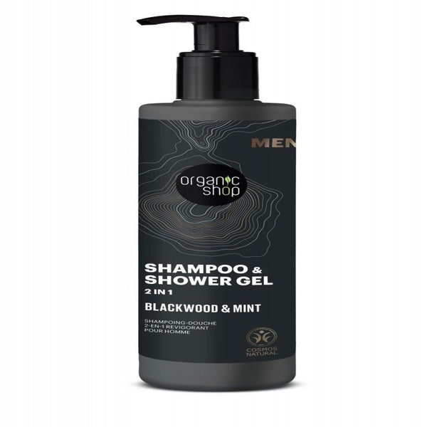 Organic Shop - Shampoo and Shower Gel 2 in 1 Blackwood & Mint, 280 ml - JOUDFI