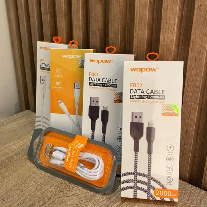 Package of 5 Original Out - Resistant Fabric IPhone Usb Cable From Wopow + Gift - JOUDFI