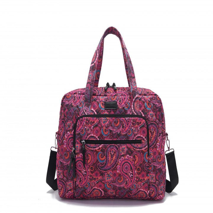 Posh Paisley - Women's Travel Bag Red - JOUDFI