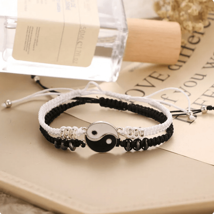 racelets for 2 Matching Yin Yang Adjustable Cord Bracelet for Bff Friendship Relationship Boyfriend Girlfriend Valentines Gift - JOUDFI