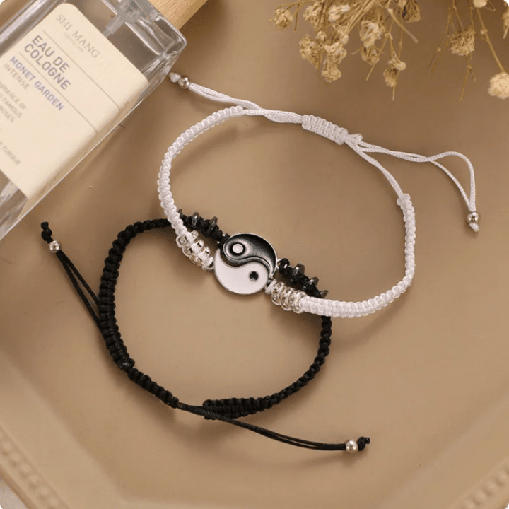 racelets for 2 Matching Yin Yang Adjustable Cord Bracelet for Bff Friendship Relationship Boyfriend Girlfriend Valentines Gift - JOUDFI