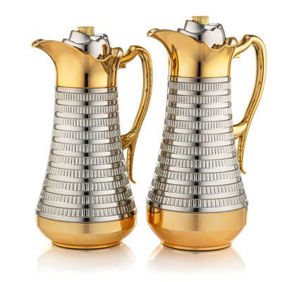 Rawan Al Saif thermos set, 2 pieces, silver and gilded - JOUDFI