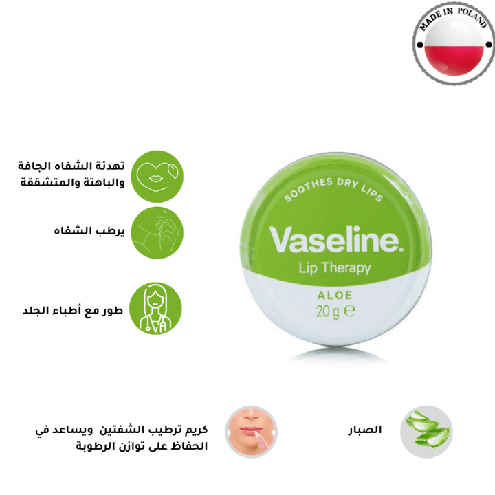 Vaseline Lip Therapy Tin Aloe Vera 20g - JOUDFI